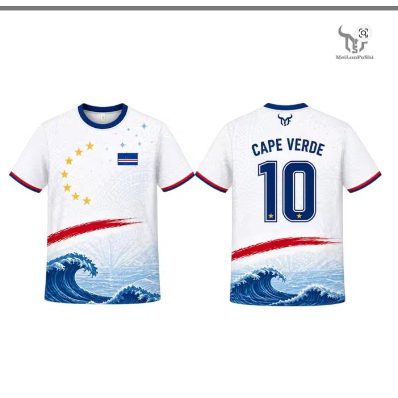 Cape Verde In 2026 Football Events Creative Concept Jersey Summer Casual Jersey Designed for Solo Use 3D Printed Large T-shirt