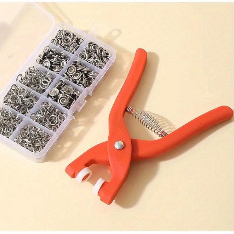 

50 Sets Snap Buttons Kit, Stainless Steel with Pliers, DIY Metal Fasteners for Clothing, Bags, Leather Craft Sewing Supplies 3#
