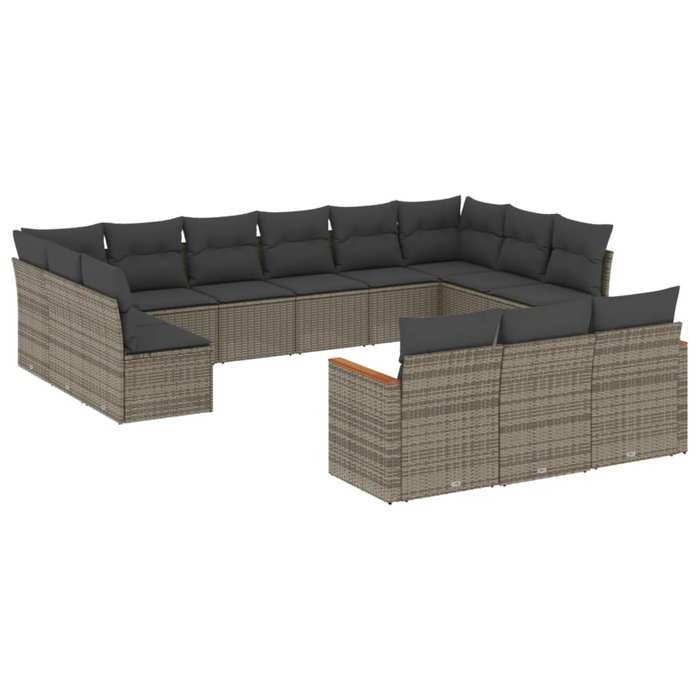 VidaXL Garden Lounge Set with Cushions 13 Pcs, Patio Sofas, Patio Furniture Set, Outdoor Furniture, Grey 3258861