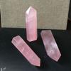 Elegant Pink Natural Rock Rose Quartz Crystal Point Healing Stone Obelisk Wand For Natural Health