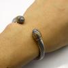 Popular Retro Trend Gold Dual Color Bracelet Creative Design Cable Bracelet Street Personality Men's Open Bracelet