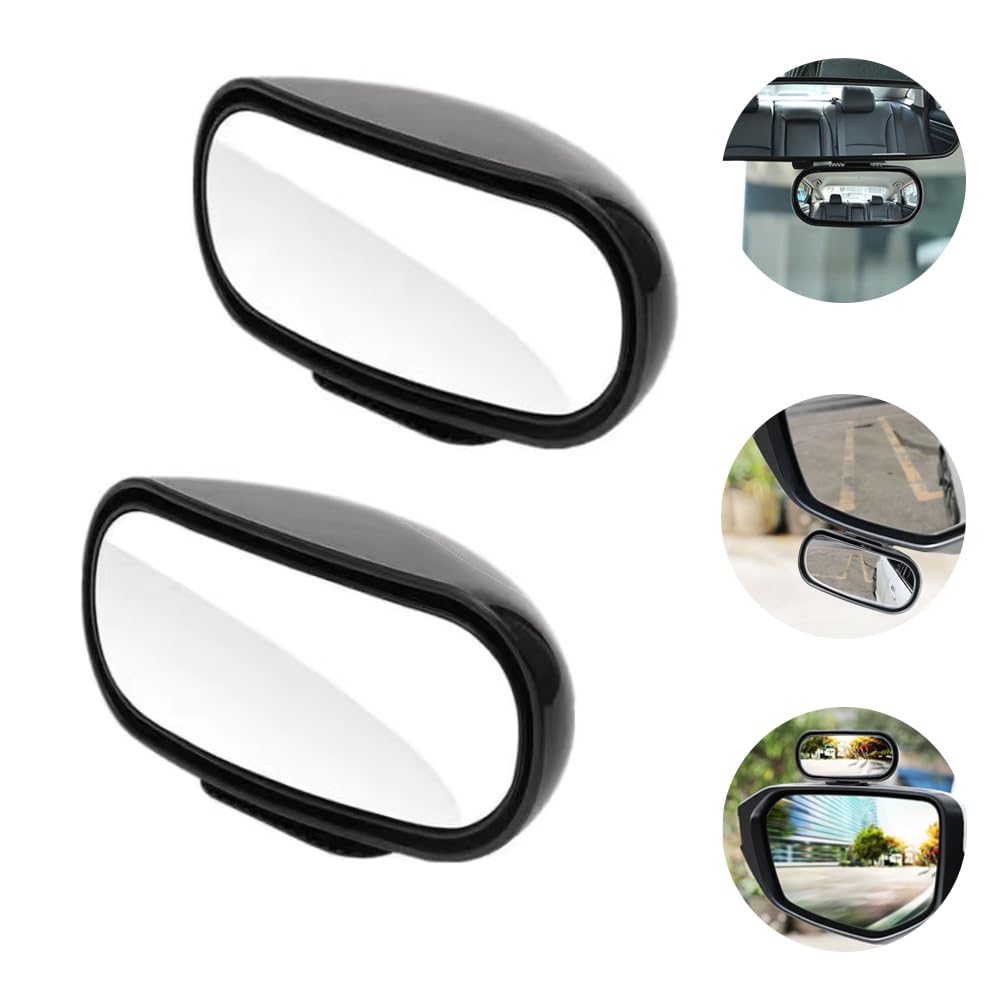 VIVIZHWH Rearview Mirror, Auxiliary Mirror, Car Mirror, Side Mirror, Auxiliary Mirror for Car, Adjustable Angle, Accident Prevention, Set of 2