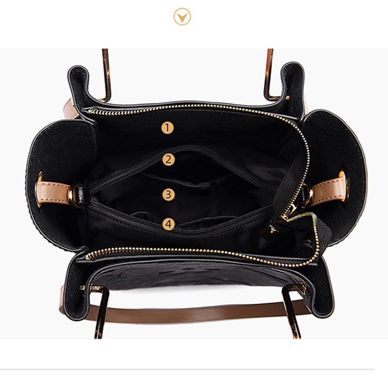 Women Bucket Bag Luxury Designer Handbag Vintage Embossed Faux Leather Tote Bag for Women Large Capacity Female Shoulder Bag Crossbody Bag