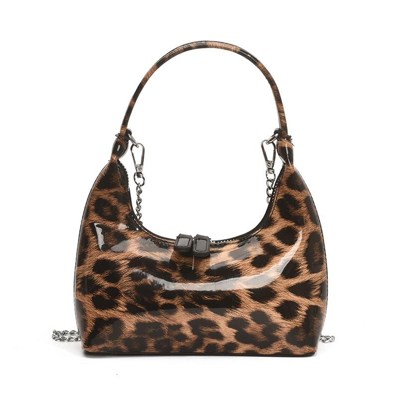 Retro leopard print shoulder bag trendy fashion underarm bag niche high-end textured women's messenger bag