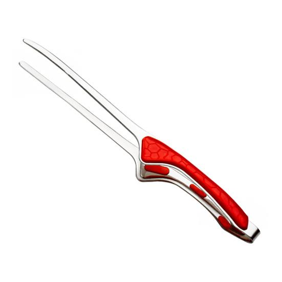 

Kitchen Tongs Stainless Steel Cooking Tong Non Stick Rubber Tips for Clamping Protects Hands Kitchen Tool Food Clip Cooking A червоний