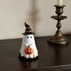 Halloween Resin Ghost Figurine Cute Witch Hat Pumpkin Decor Home Party Ornament