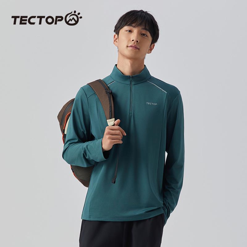 YX-2023 Autumn/Winter Quick-Dry Couple's Stand Collar Long-Sleeve T-Shirt with Thin Fleece - High Elasticity Men's Style