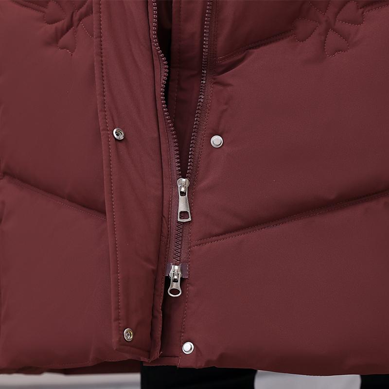 Plus Size XL-5XL Fashion Winter Woman Long Parkas Hooded Thick Warm Jacket Loose Middle Age Women's Coats