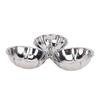 304 Stainless Steel Serving Plate 3 in 1 Fruit Bowl Snack Plate Reusable Dessert Snack Tray for Home Kitchen Party