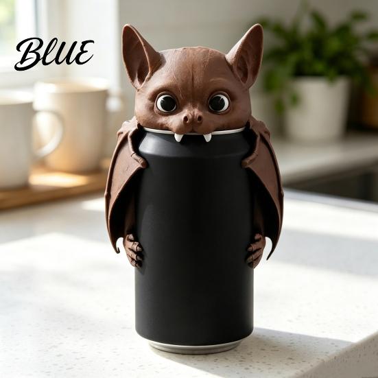 Portable Soda Saver Lids 3D Printed Bat Can Cover Reusable Protector Lid Cute Animal Washable Protectors Drink Dust Cap for Beverage Cans,