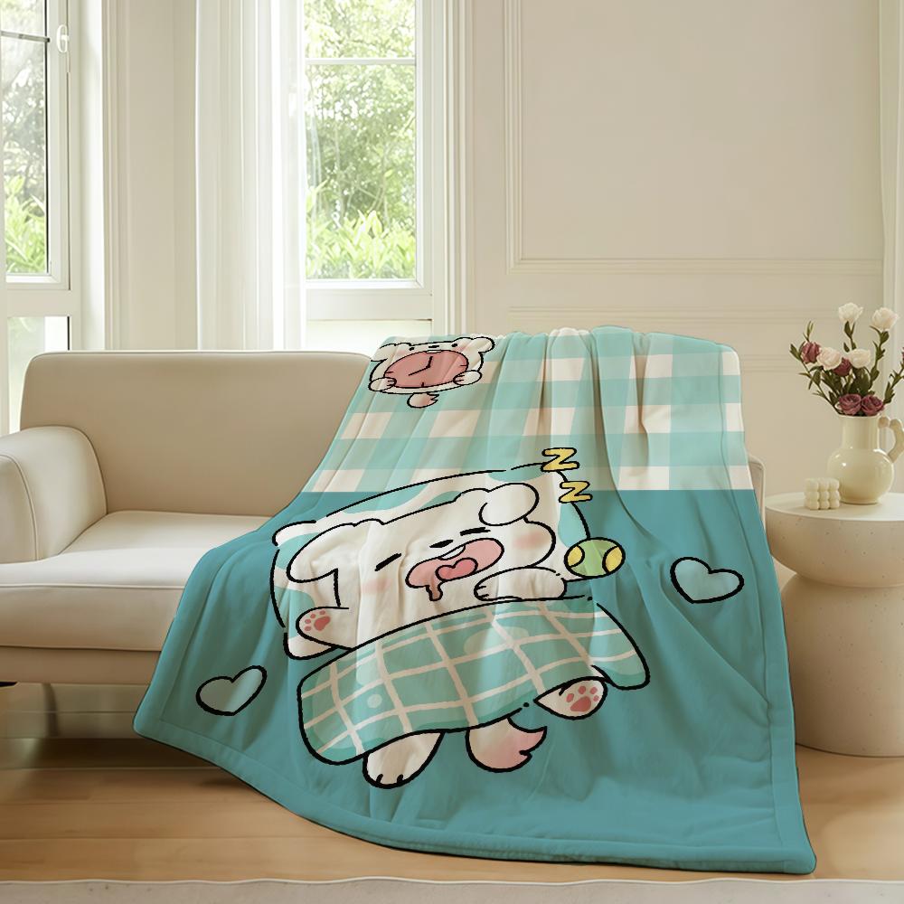 Fun Cartoon This Dog Blanket Warm Soft Suitable For Bedroom Sofa Bed Living Room Office Travel Camping Gifts
