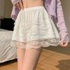 Women Lace Ruffle Tiered Bloomer Shorts Floral Lace Cute Pumpkin Pants Shorts Sexy Layered Mini Shorts