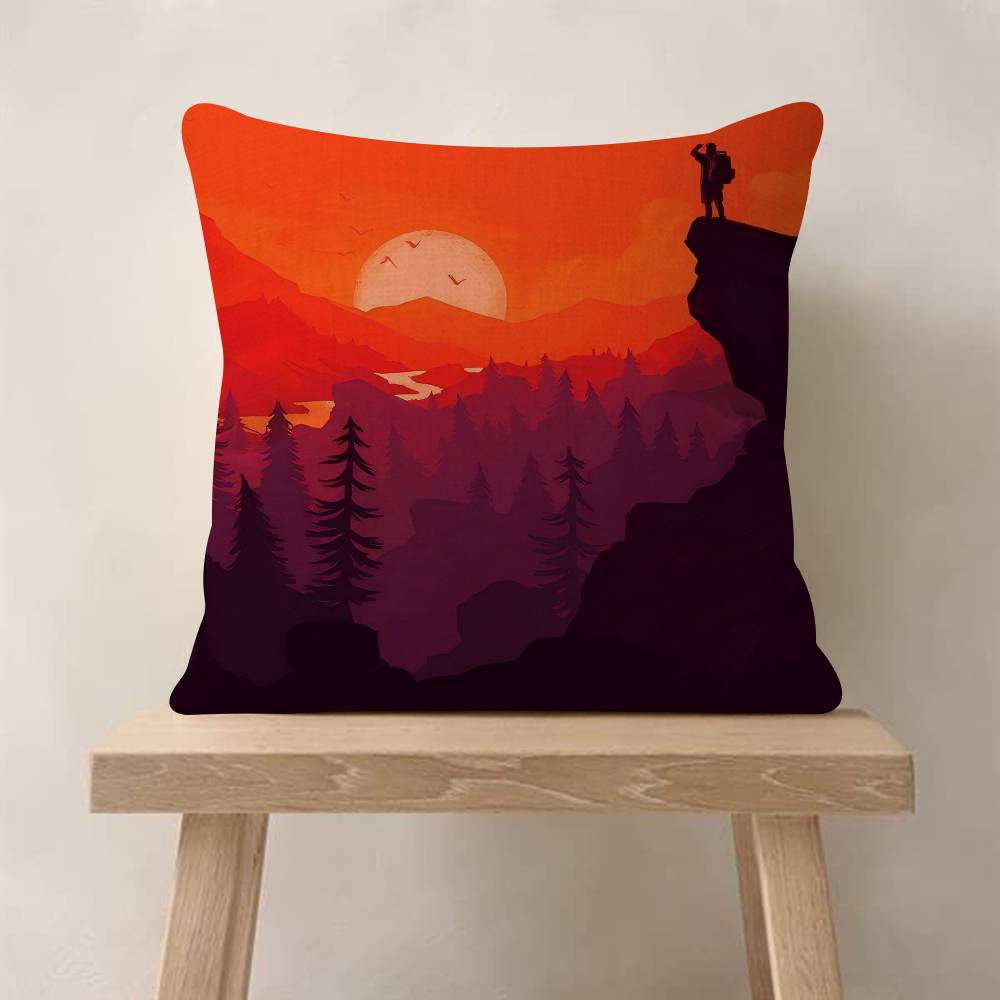 Firewatch Moon Mountain Forest Pillow Anime Pillow Sofa Bed Head Pillow Cover Cushion Cover Fashion