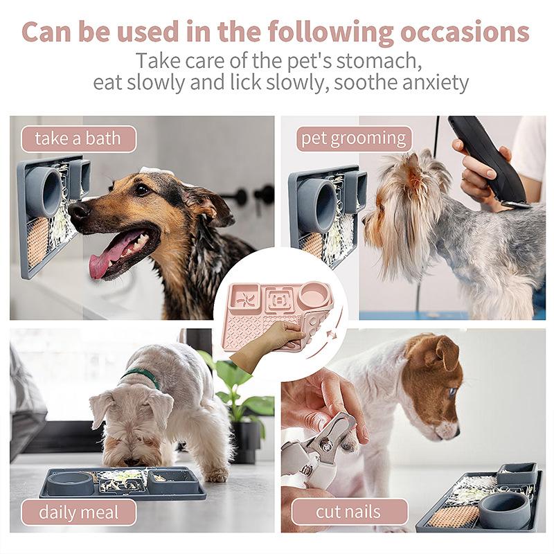 Tappetino Lick per Cani Ciotola a Alimentazione Lenta Silicone per Uso Alimentare Ventosa Tappetino Lick con Ventosa Animale Domestico Piatto a Alimentazione Lenta Articoli per Animali Domestici