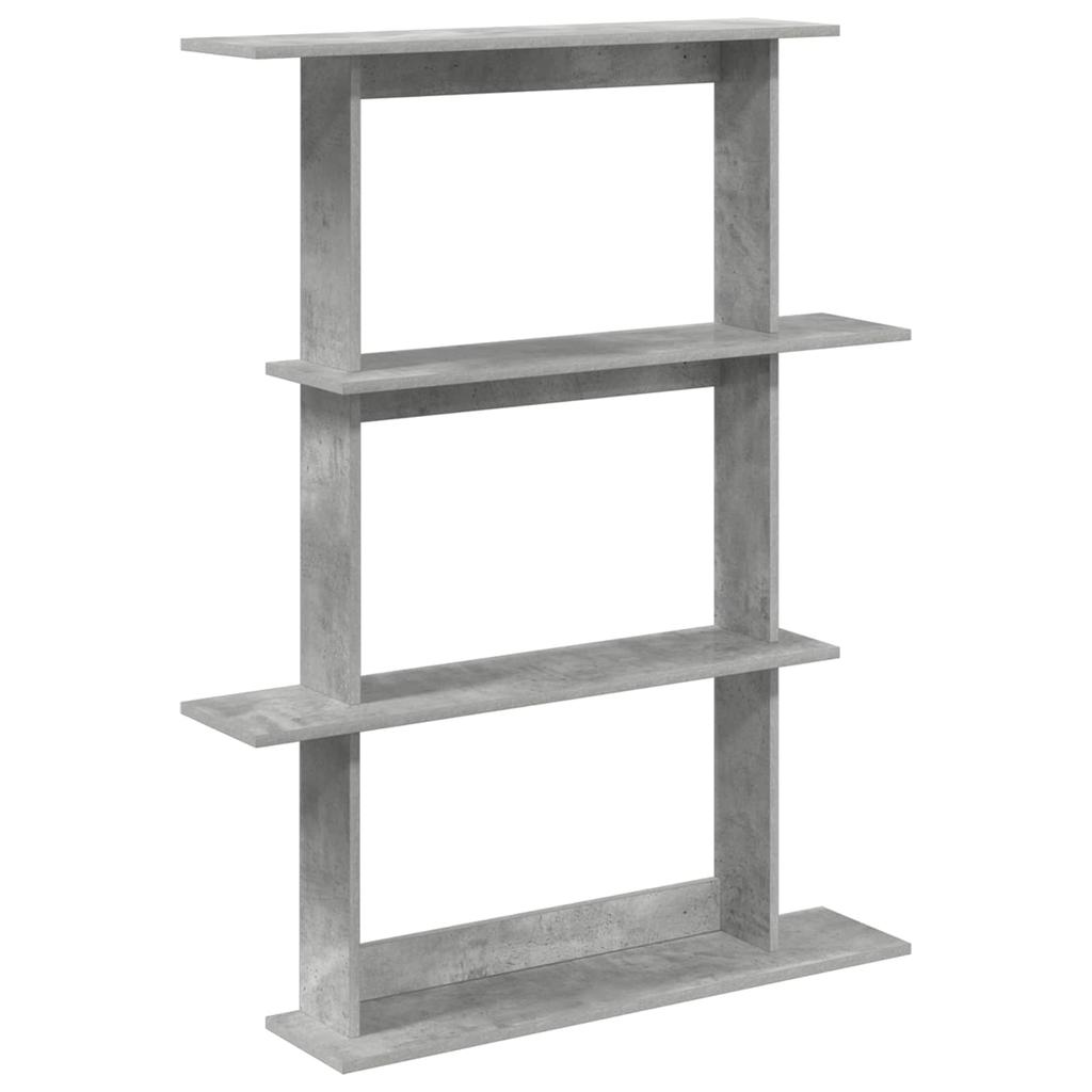 Wall Mounted Shelf Unit Gray 100 x 20 x 126 cm Engineered Wood