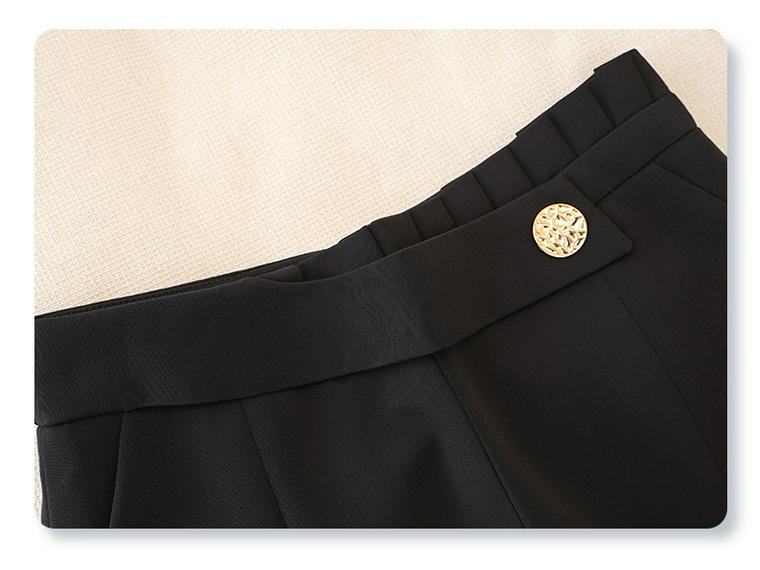 Women's Asymmetrical Suit Shorts - High Waist A-line Wide Leg Pants for Spring/Summer/Autumn 2026