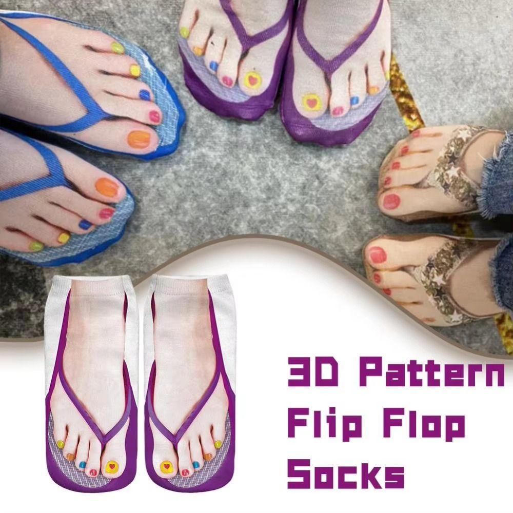 Chaussettes Claquettes Cheville Basse Chaussettes Courtes Créatives Amusantes Chaussettes Imprimées 3D Décontractées Décontractées