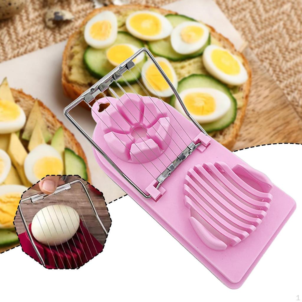 Egg Slicer Cutter Multifunctional 2 Slice Modes Easy Cleaning Strawberry for Hard Boiled
