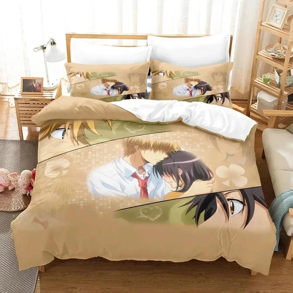 New  Maid Sama Misaki Bedding Set Printed Bed Set With Pillowcase Bed Duvet Cover Soft Queen King Size Bedclothes Home