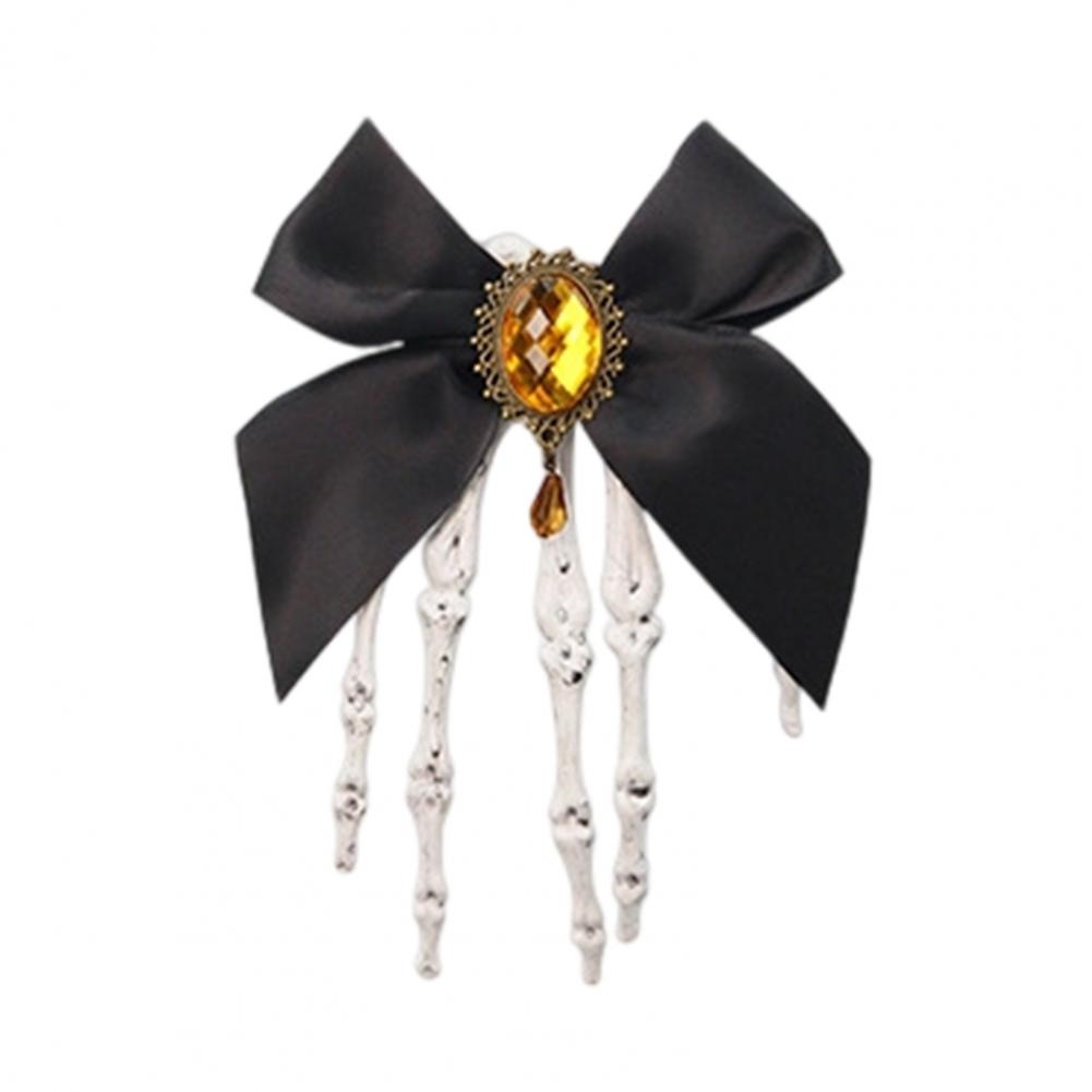 Hair Accessory Versatile Hair Clip Skull Claw Hair Accessories for Girls Halloween Skeleton Hand Clips with Bowknot