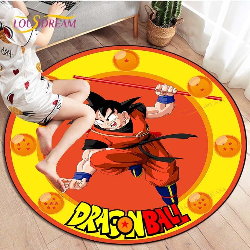 Dragon Ball Z Round Goku Living Room Decoration Carpet Kakarot Animation Rug Flannel Home Floor Mat Bedroom Rug