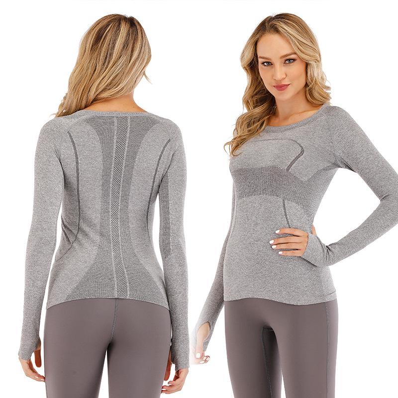 Women's Quick Dry Long Sleeve Yoga & Running Top - Round Neck, Sweat-Wicking, Fitness T-Shirt