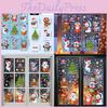 Party Christmas Wall Stickers Set Santa Snowman Reindeer Snowflake Decor Holiday