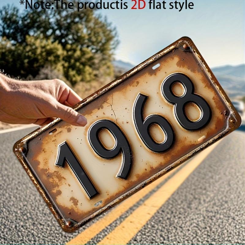 D Flat D Flat  pc Vintage  Metal Decorative Plaque  D Flat Country Style Wall Decor Ideal for Car Enthusiasts and C 15x30cm(5.9x7.8inch)
