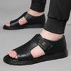 Fashion British Style 2025New Flat Designer Casual Leather Sandals Platform Summer Outdoor Shoes Fashionable Comfy Sports Beach Slippers