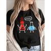 Cute Chemistry Lab T-Shirt for Women | Round Neck Casual Tee with Funny Beaker Design, Perfect for Science Lovers and Everyday Wear