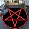 Skull Satanic Goat Pentagram Wing Demon Version Carpet Round Rugs Non-slip Area Rug for Living Room Bedroom Foot Pad Decoration