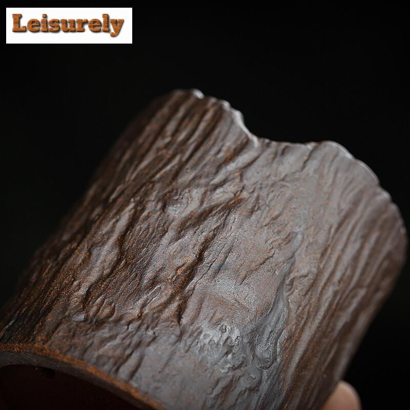 Japanese Handmade Rough Pottery Tea Filter Holder Ancient Early Roasted Tea Strainer Mesh Leak Frame Kung Fu Tea Filter Diffuser