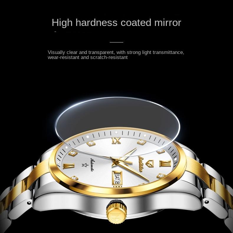 Relógios JINSHIDUN Relógio Mecânico de Calendário Duplo Masculino para Negócios à Prova d'Água Relógio Masculino de Negócios Relógio Masculino