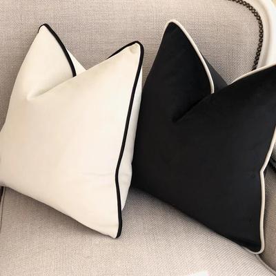 Schwarz Weiß Uni Samt Kissenbezug Heimdekoration Kissenbezug Velours Kissenbezug Wohnzimmer Sofa Kissen 45x45 /50x50/30x50