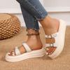 Fashion Thick Bottom Sandal Slippers Summer Outside Wear Fashion 2025 New Clip Toe Metal Buckle Flip Flops Casual Flat Bottom Slides