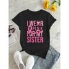 Women's Pink Breast Cancer Awareness Letter Print Tee Crew Neck Short Sleeve Casual Top