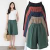 Cotton and Linen Five Quarter Pants Women's Summer Casual Shorts Plus Size Hot Pants Elastic Waist 5 Minutes Wide Leg Pants