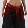 Jeans Decor Jazz Dance Hip Scarf Y2K Sequin Waistband Adjustable Tassels Belt  Waist Accessories