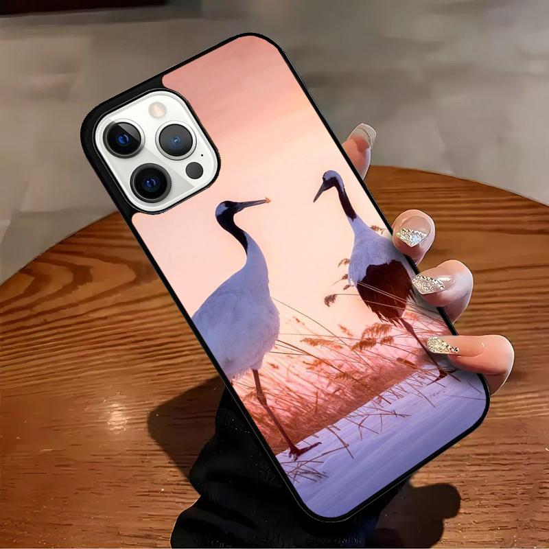 Red-crowned Crane Bird Phone Case For iPhone 17 Air 16 15 14 13 12 11 Pro Max Max Plus Bumper Case Cover