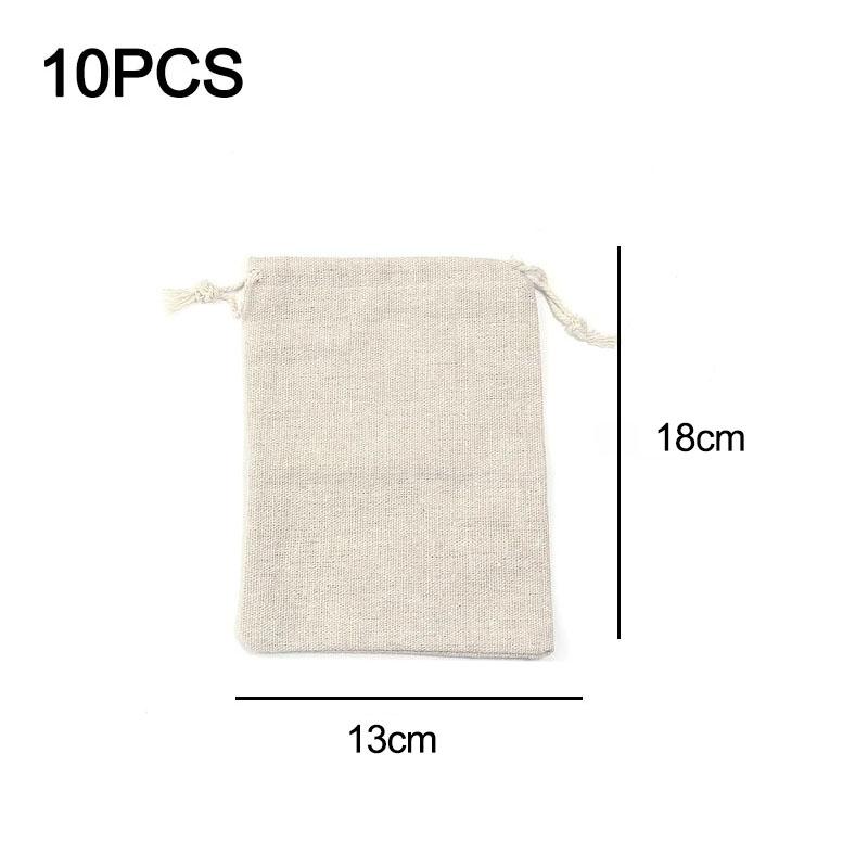 New 10 Pcs/Lot Linen Drawstring Bags Multiple Sizes Jewelry Packaging Bag Jewelry Pouch Sachets for Packaging SSBZD05