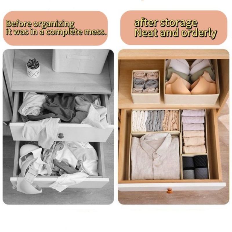 Underwear Organizers Foldable Clothing Storage Bedroom Multi-Function Underwear Clothes Sock Organizer Home Use Fabric Material