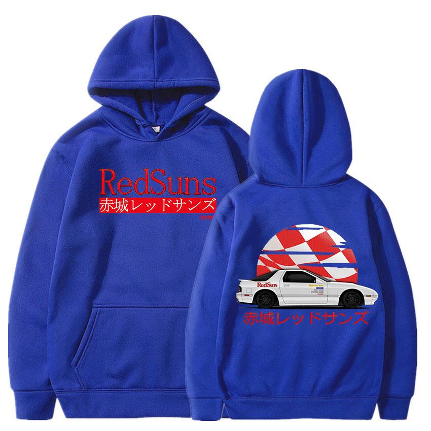 Initial D Drift Akagi RedSuns Hoodie Japanese Anime AE86 Unisex Women Fashion Hoodies Streetwear JDM Automobile Culture Sweatshirts