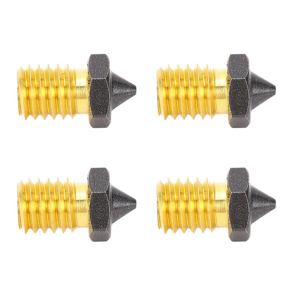 4 STÜCK 3D-Drucker Düsenset PTFE-beschichtet High Flow Hochgeschwindigkeitsdruck Extruder Messingdüse für