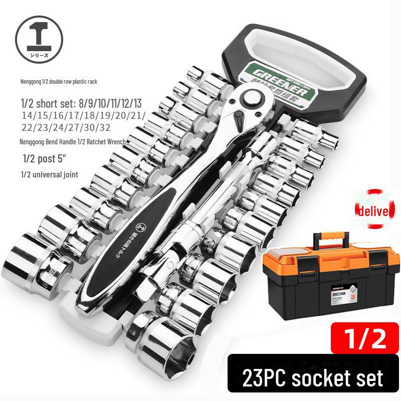 Green Forest Multi-Functional Ratchet Wrench Set - Large, Medium, Small Universal Two-Way Tool for Auto Repair