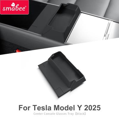 Smabee for Tesla Model Y Launch/Juniper 2025 Center Console Armrest Storage Box Glasses Tray Organizer Car Interior Accessories