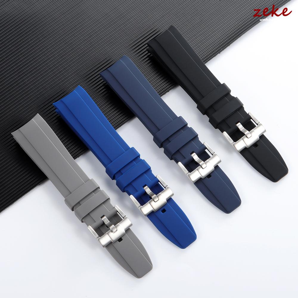 Hochwertiges Kautschukarmband mit gebogenem Ende 20mm 22mm Silikon-Uhrenarmband für Swatch für Omega Moonswatch Armband Wasserdichtes Armband