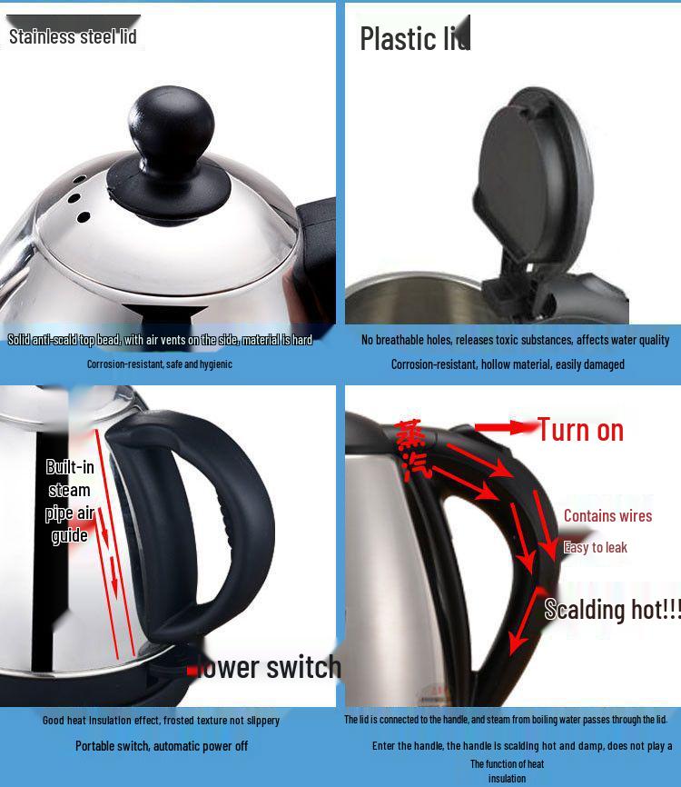 304 Stainless Steel Long Spout Electric Kettle for Tea & Hot Water