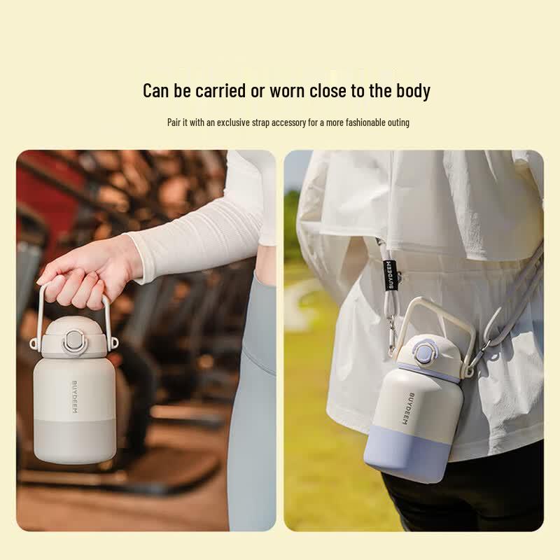 1000ML Insulated Water Bottle with Shoulder Strap
