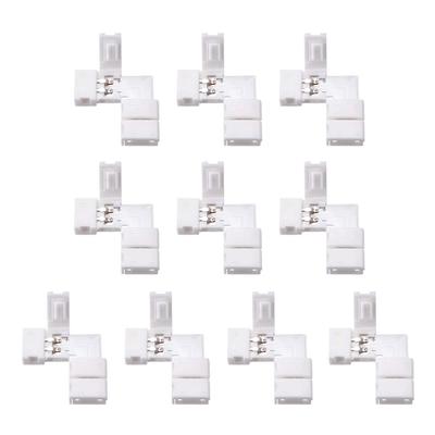 Uxcell 3528 LED Strip 8mm 2P Corner Connector for Single Color 3528 LED Strip Pack of 10 Connector, L-Shaped Lights,