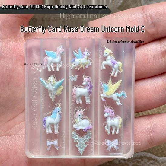 Peter Rabbit Bear & Unicorn Wooden Carousel Card Mold by DK & Kusa Collaboration Dream Unicorn Mold C